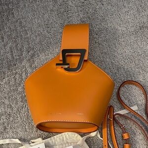 Danse Lente - Orange Designer Women's Leather Bag- mini -